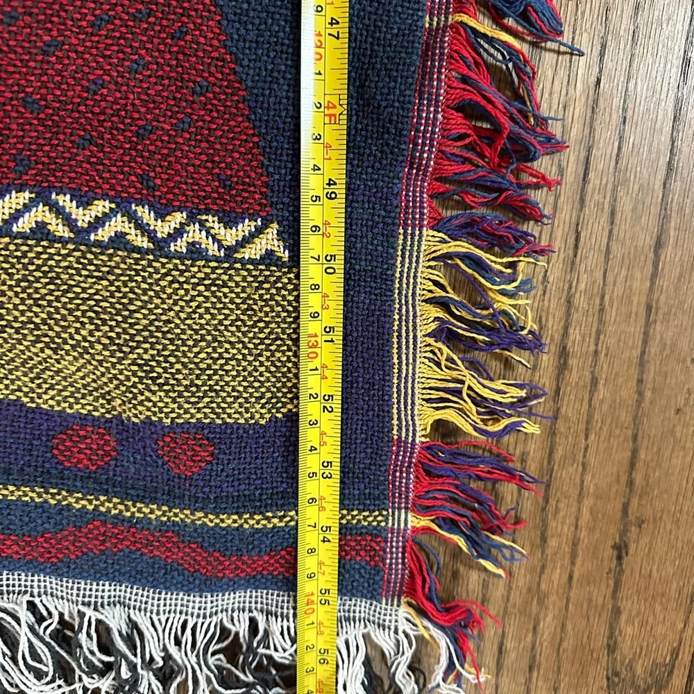 Vintage Angel Tapestry Throw Blanket Christmas Woven Fringe Nativity 44x55”